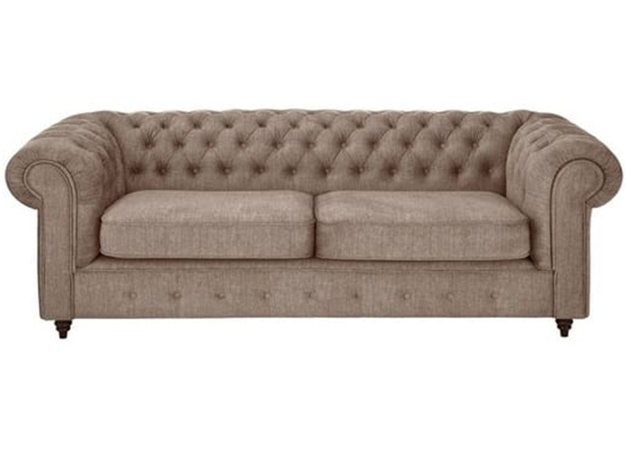 VALENCIA w kolorze beżowym – sofa Chesterfield 3-osobowa do salonu - Vogue 3