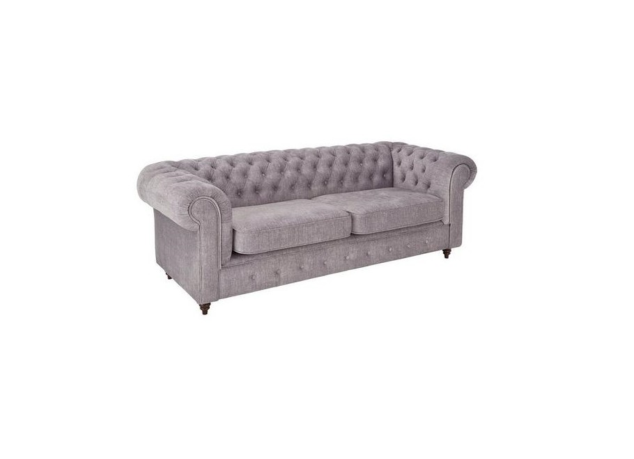 Sofa VALENCIA jasnoszara Chesterfield – trzyosobowa, klasyczna, pikowana 2