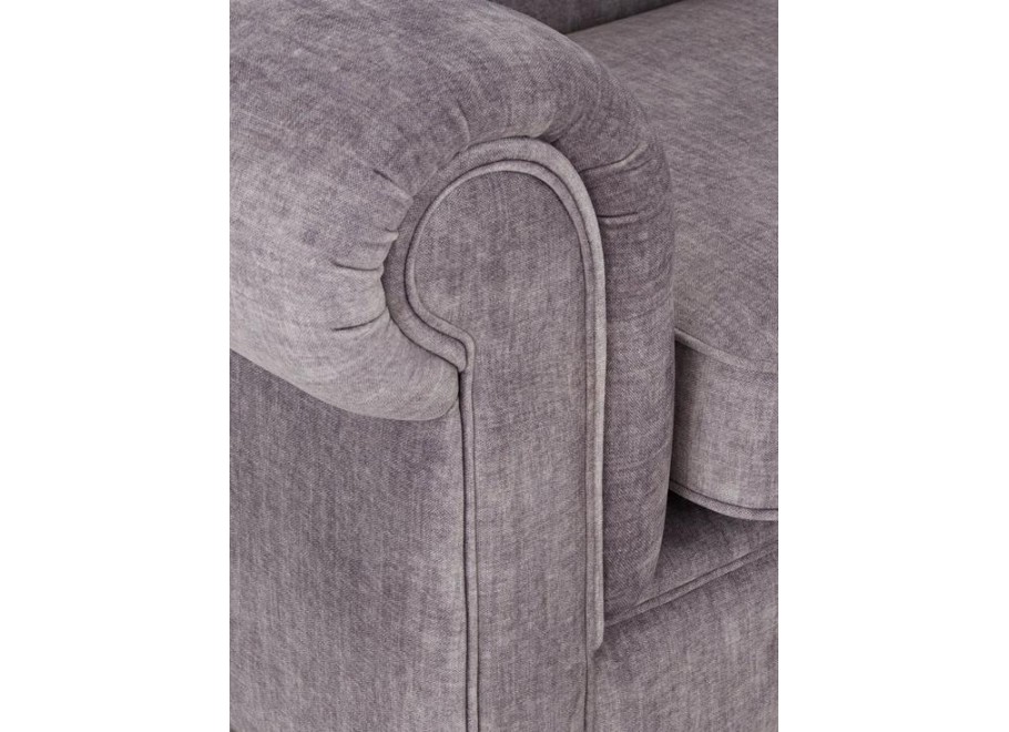 Jasnoszara sofa dwuosobowa VALENCIA – pikowana Chesterfield 4