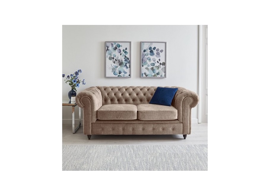 Sofa Chesterfield VALENCIA 2-osobowa – ciepły beż, elegancja i wygoda 2