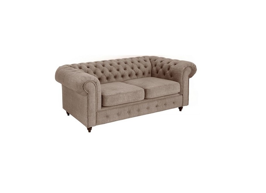 Sofa Chesterfield VALENCIA 2-osobowa – ciepły beż, elegancja i wygoda 3