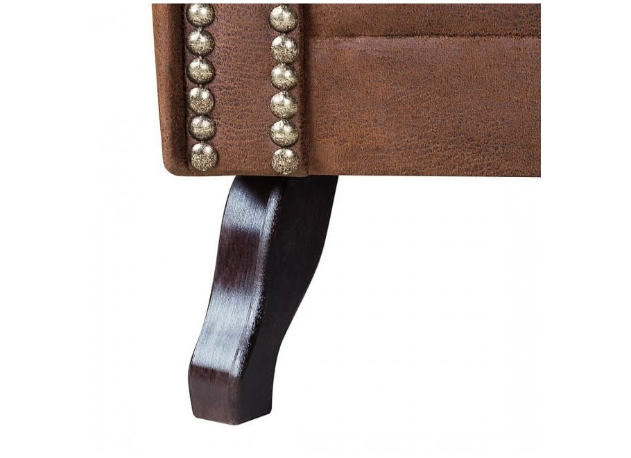 Mała sofa dwuosobowa pikowana Chesterfield GOWEL - brązowa ekoskóra - Madagaskar 14