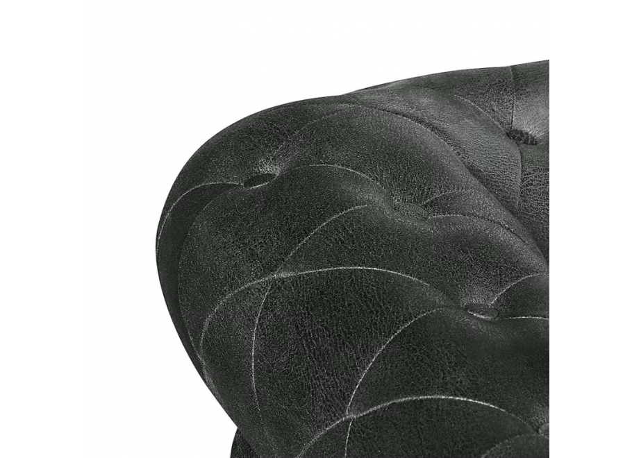 Sofa trzyosobowa pikowana Chesterfield GOWEL w ciemnej ekoskórze 6