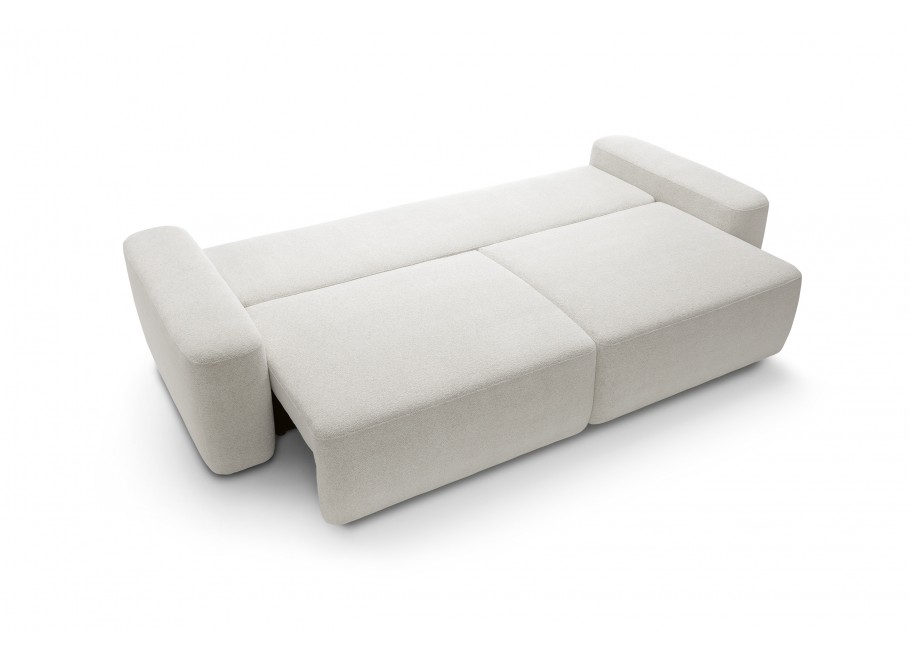 Rozkładana Sofa trzyosobowa kremowa z funkcją spania nowoczesna Bolim 7