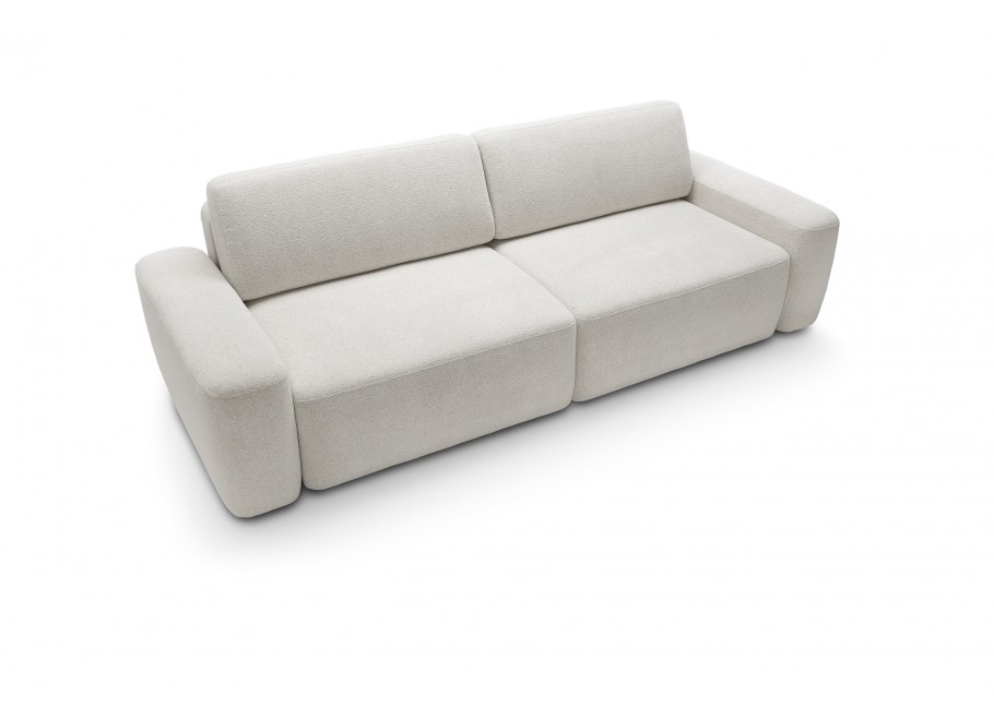 Rozkładana Sofa trzyosobowa kremowa z funkcją spania nowoczesna Bolim 4