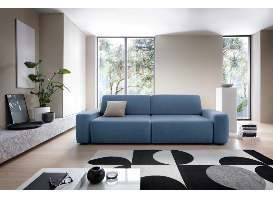 Bolim – nowoczesna sofa granatowa z funkcją spania i pojemnikiem na pościel 2