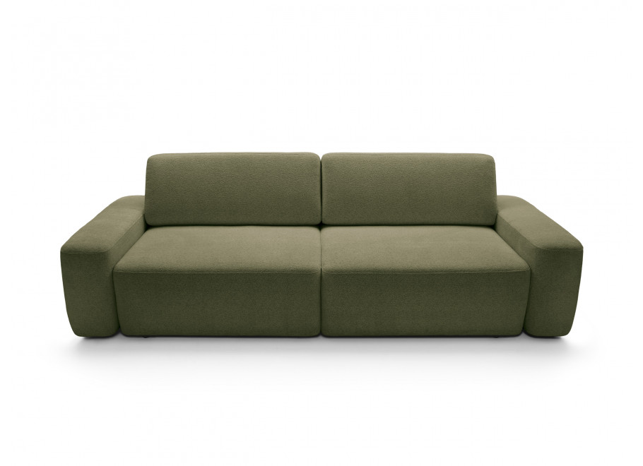 Wygodna sofa Bolim zielona z pojemnikiem – rozkładana 3-osobowa 7