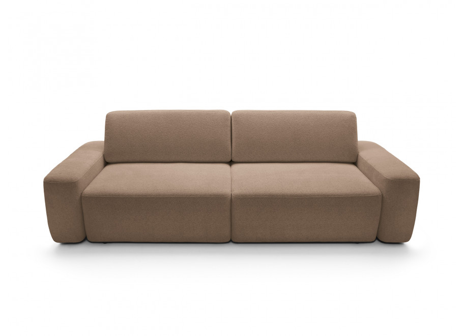 Sofa trzyosobowa brązowa Bolim z funkcją spania i pojemnikiem na pościel 5