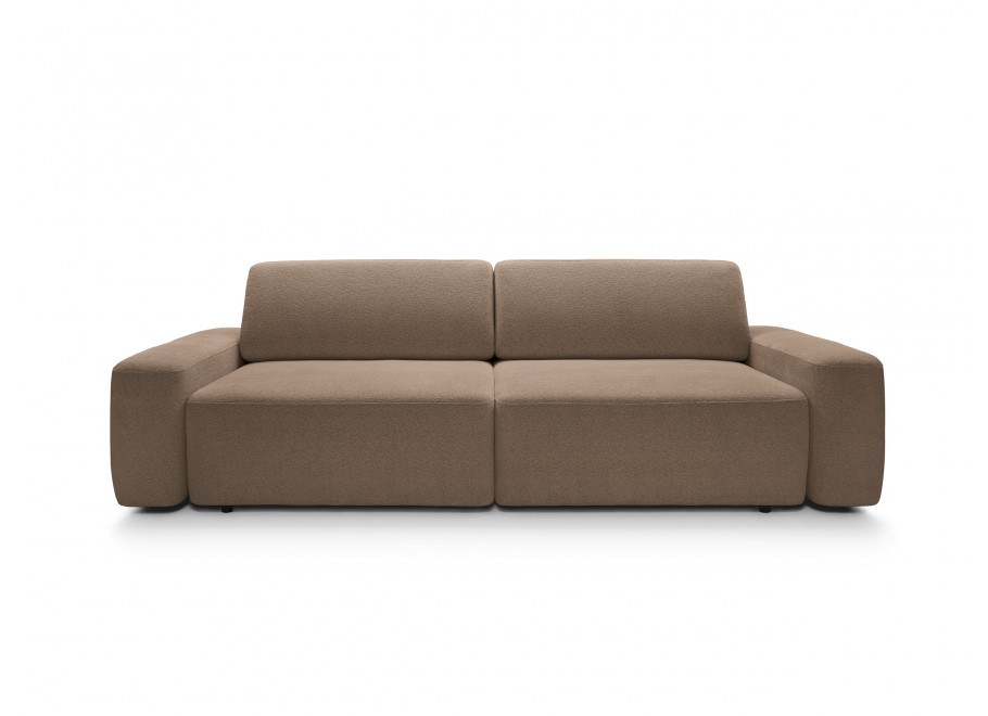 Sofa trzyosobowa brązowa Bolim z funkcją spania i pojemnikiem na pościel 1