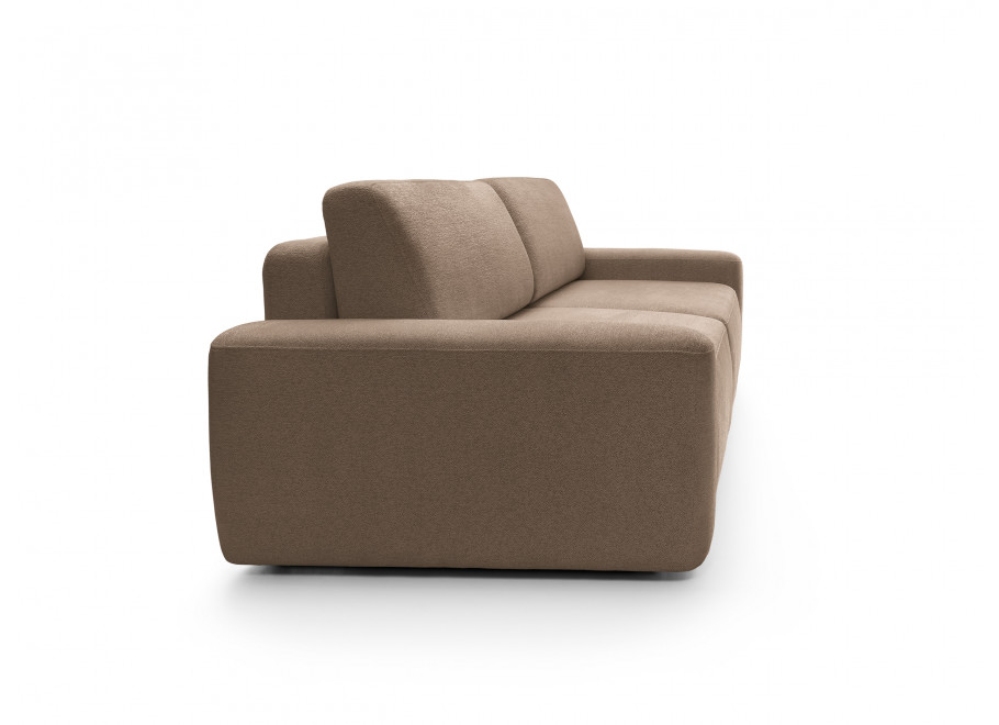 Sofa trzyosobowa brązowa Bolim z funkcją spania i pojemnikiem na pościel 8
