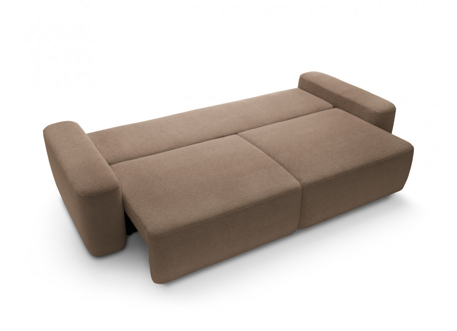 Sofa trzyosobowa brązowa Bolim z funkcją spania i pojemnikiem na pościel 7