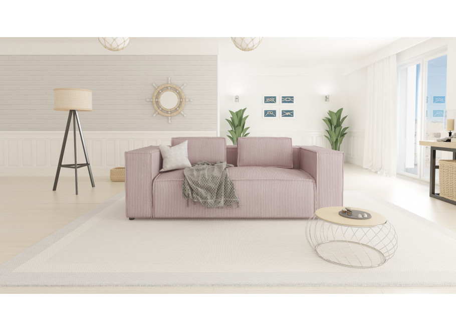 Esmo – nowoczesna sofa 2-osobowa w kolorze różowym 5