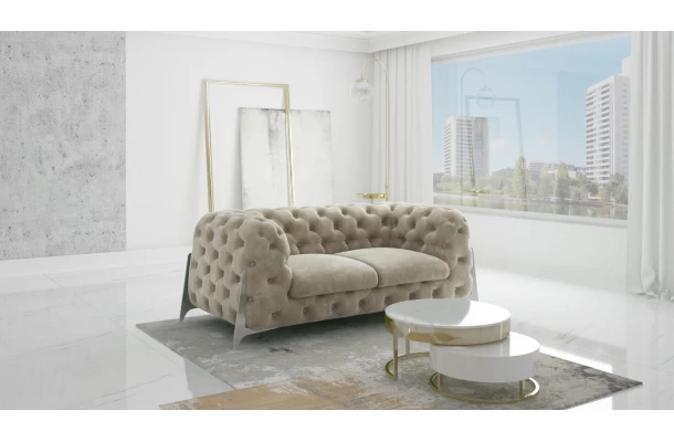 Zestaw mebli pikowanych Chesterfield luksusowy 3+2+1 KALIFORNIA - nowoczesne