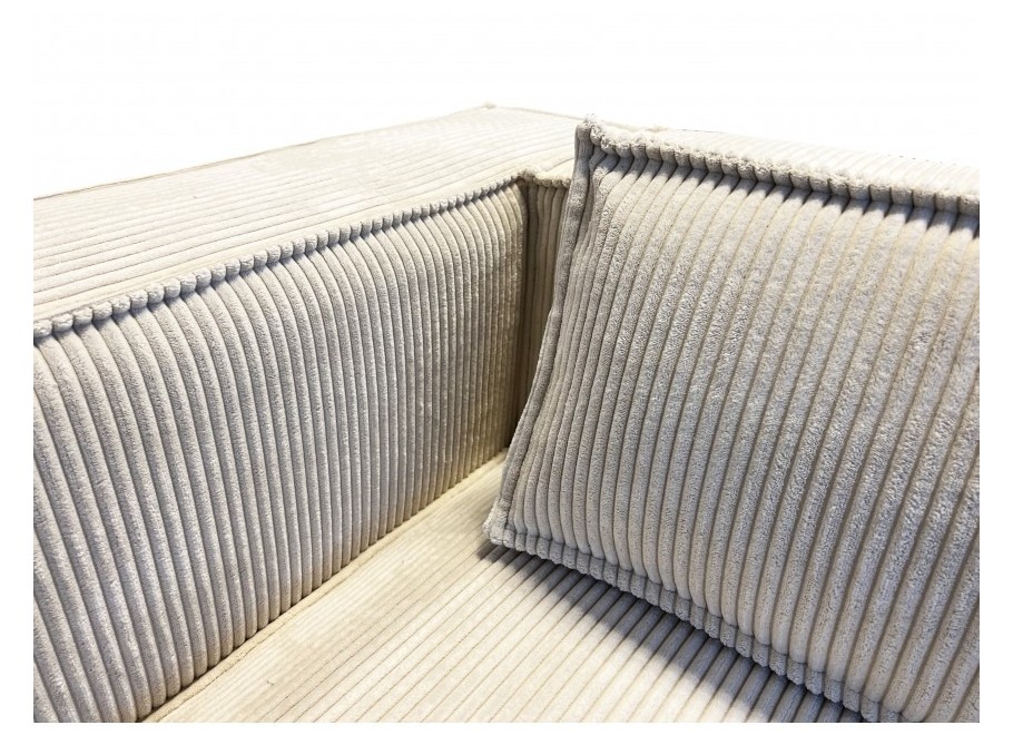Kremowa sztruksowa sofa trzyosobowa Esmo – jasna i nowoczesna - Lincoln 03