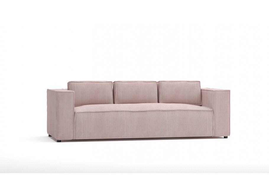 Esmo – sztruksowa sofa 3-osobowa w różowym kolorze 2