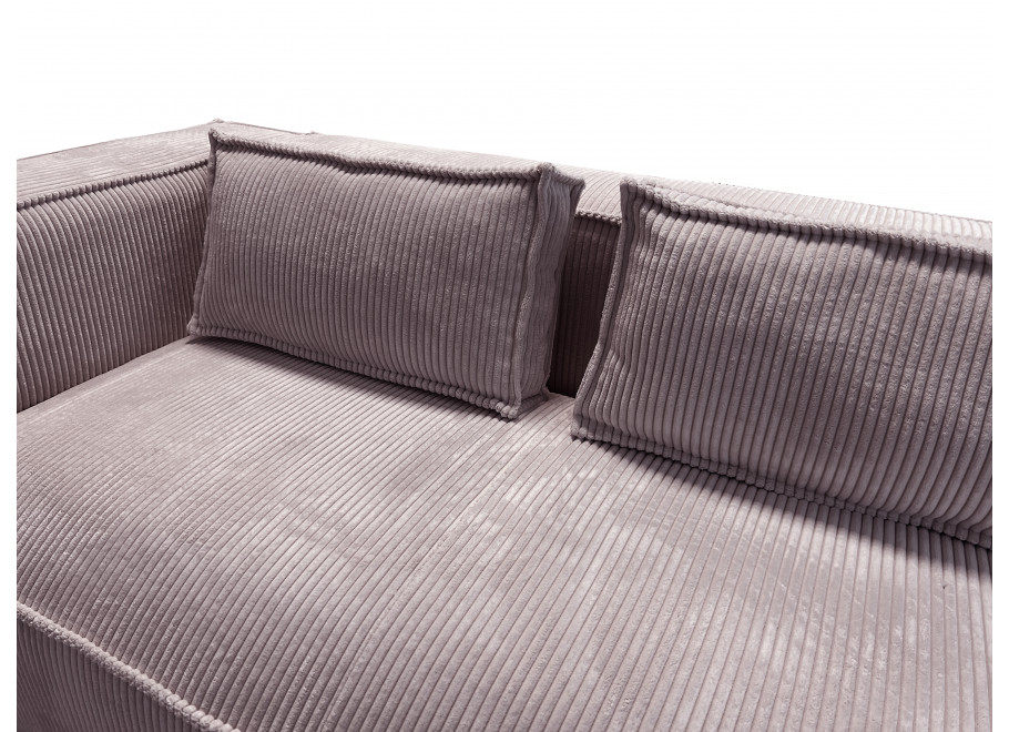 Esmo – sztruksowa sofa 3-osobowa w różowym kolorze 5