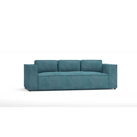Turkusowa sofa Esmo – sztruksowa, wygodna, nowoczesna