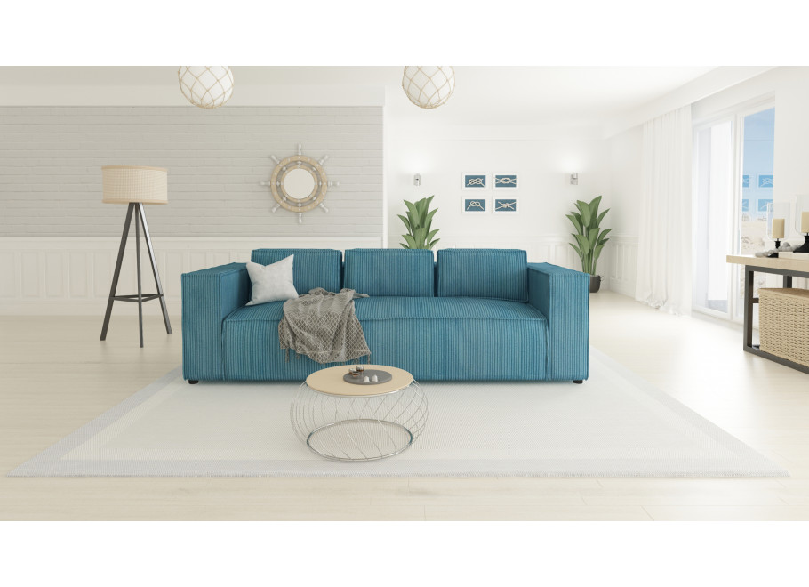 Turkusowa sofa Esmo – sztruksowa, wygodna, nowoczesna 5
