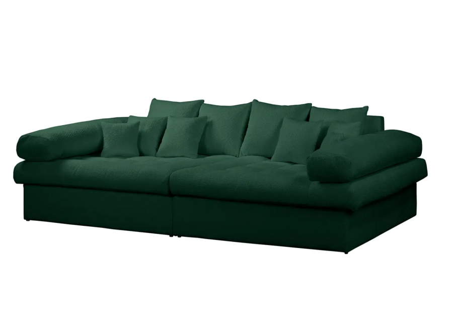 Wygodna zielona sofa Vigo z tkaniny boucle – nowoczesny design do wnętrz 2