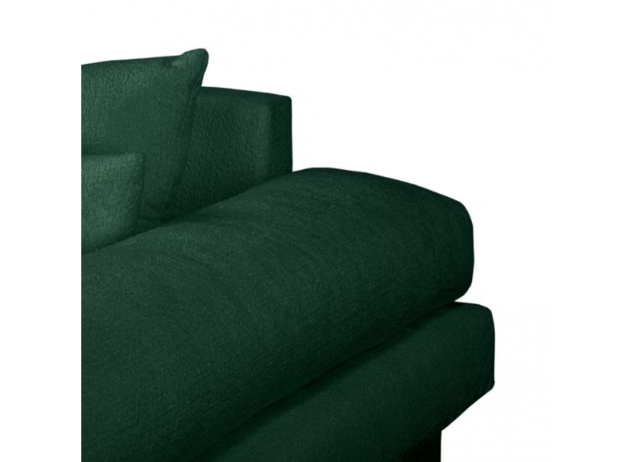 Wygodna zielona sofa Vigo z tkaniny boucle – nowoczesny design do wnętrz 4