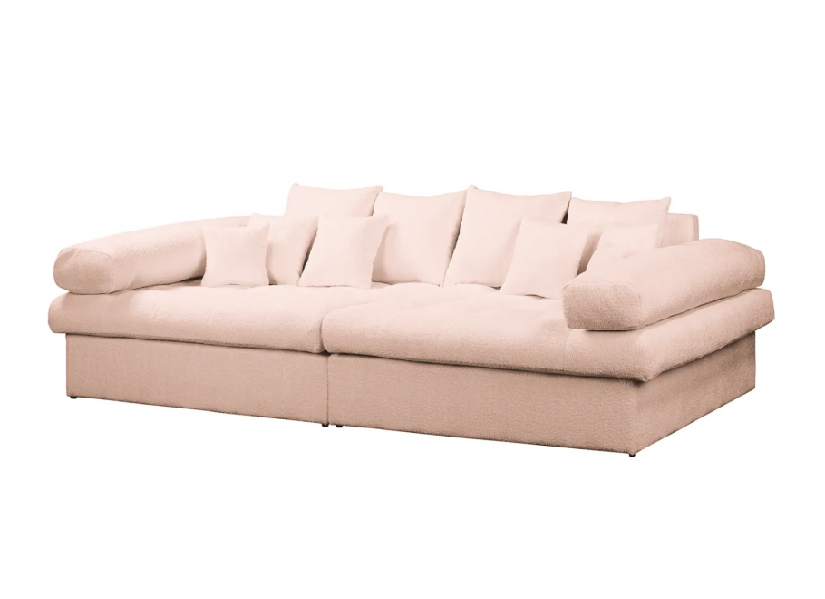 Elegancka sofa Vigo boucle w kolorze różowym – nowoczesny wygląd 2