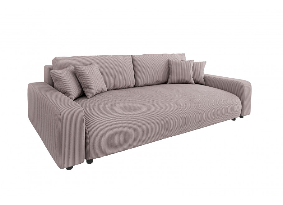 Elegancka sofa Sergio trzyosobowa w kolorze różowym – modny sztruks, idealna do salonu 1