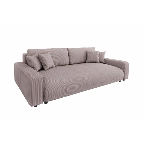 Elegancka sofa Sergio trzyosobowa w kolorze różowym – modny sztruks, idealna do salonu