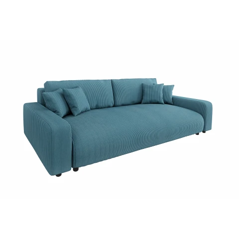 Turkusowa sofa Sergio z funkcją spania – elegancka sztruksowa tkanina
