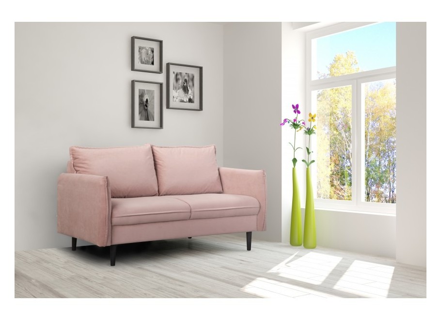 Łososiowa sofa klasyczna Verto – wygodna dwuosobowa sofa welurowa - Jasmine 61