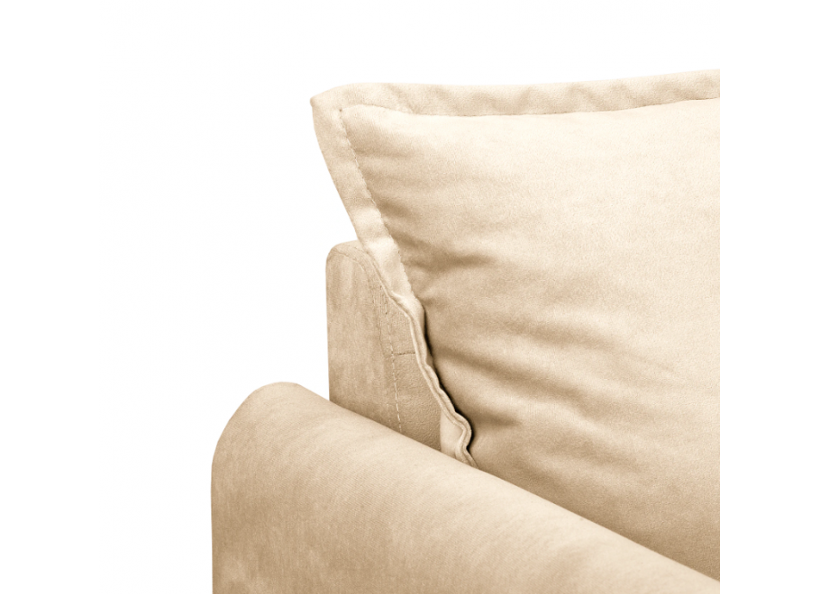 Sofa dwuosobowa Verto beżowa – elegancka, klasyczna sofa welurowa do salonu 4