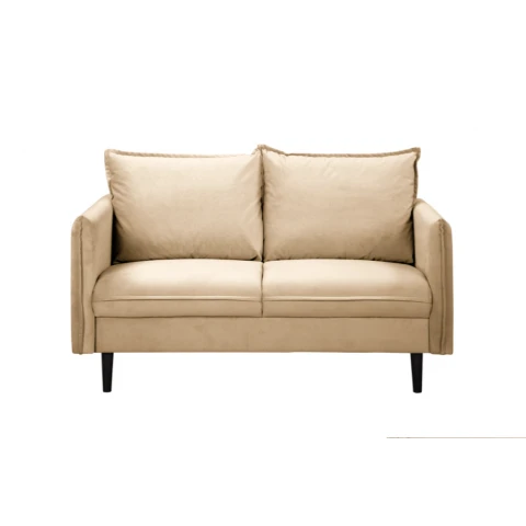 Sofa dwuosobowa Verto beżowa – elegancka, klasyczna sofa welurowa do salonu