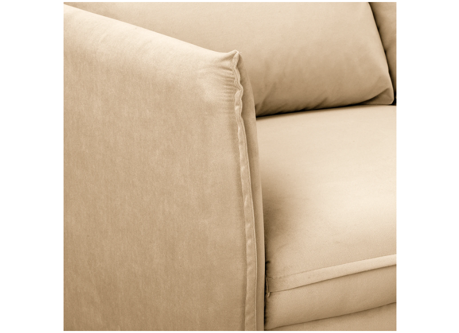 Sofa dwuosobowa Verto beżowa – elegancka, klasyczna sofa welurowa do salonu 3