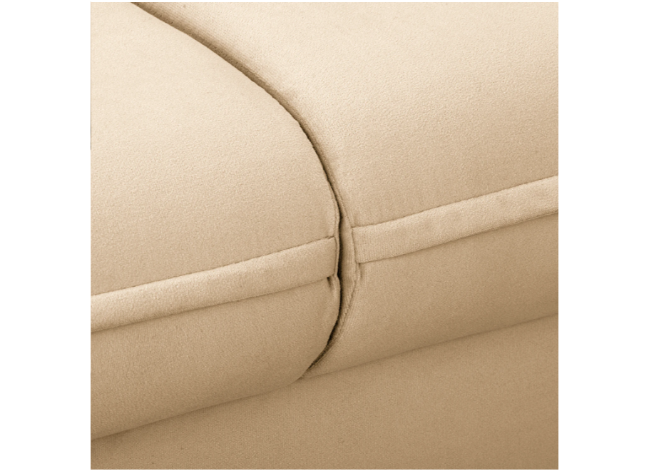 Sofa dwuosobowa Verto beżowa – elegancka, klasyczna sofa welurowa do salonu 9