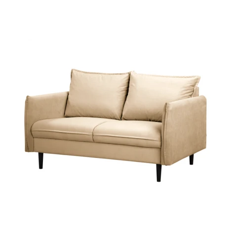 Sofa dwuosobowa Verto beżowa – elegancka, klasyczna sofa welurowa do salonu