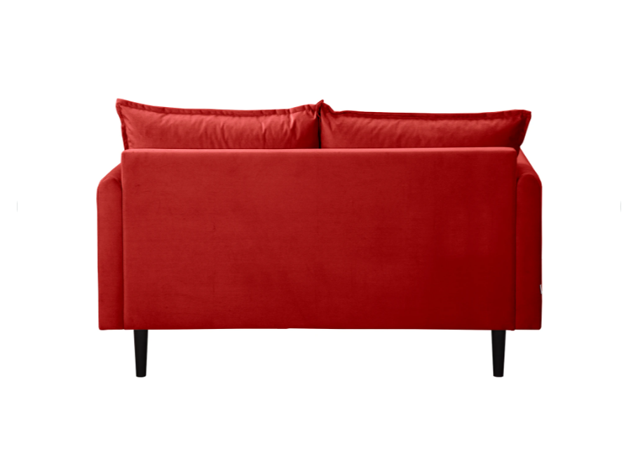 Czerwona sofa dwuosobowa Verto – klasyczna, wygodna sofa welurowa do salonu 4