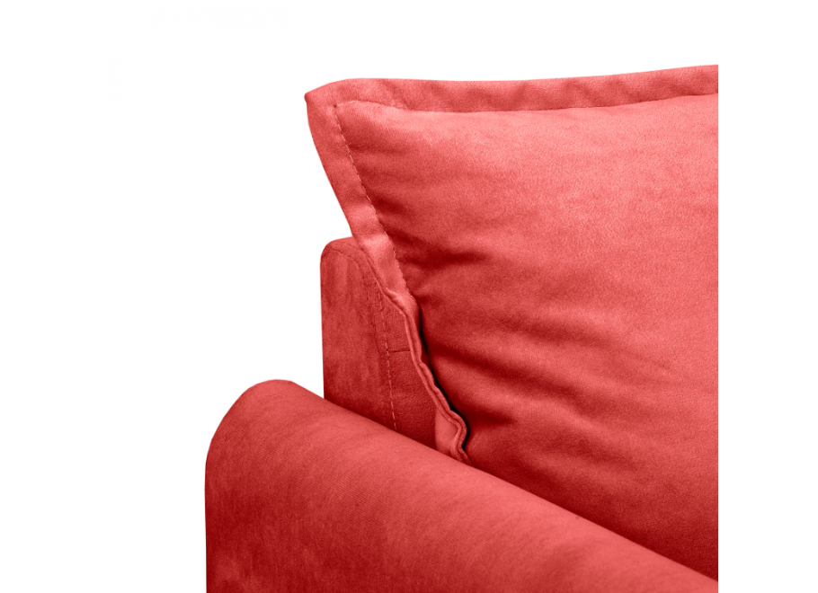 Czerwona sofa dwuosobowa Verto – klasyczna, wygodna sofa welurowa do salonu 5
