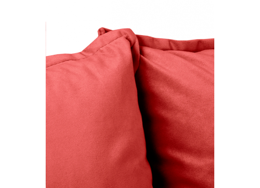 Czerwona sofa dwuosobowa Verto – klasyczna, wygodna sofa welurowa do salonu 6