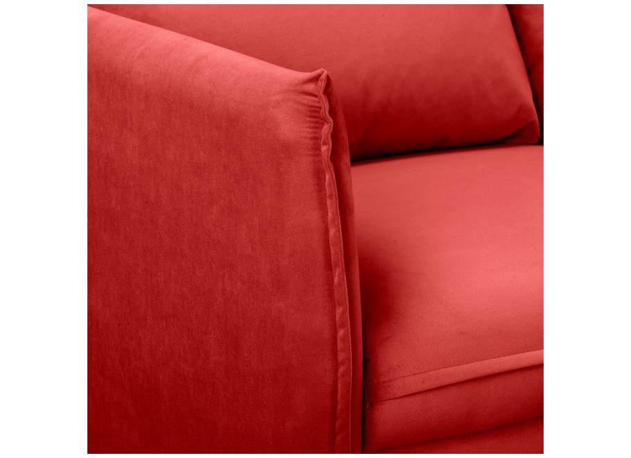 Czerwona sofa dwuosobowa Verto – klasyczna, wygodna sofa welurowa do salonu 7