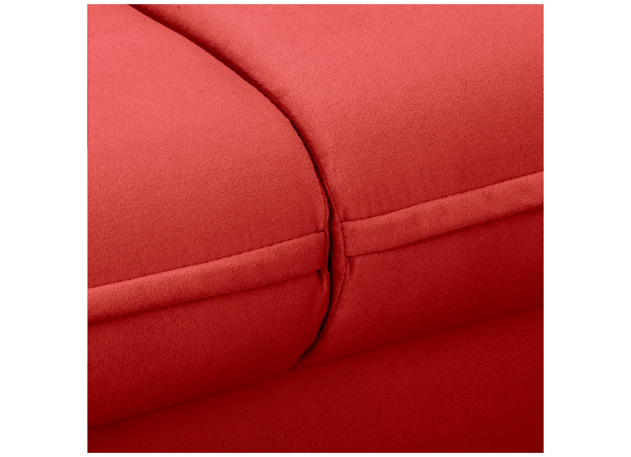 Czerwona sofa dwuosobowa Verto – klasyczna, wygodna sofa welurowa do salonu 9