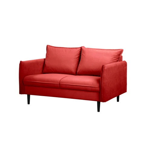 Czerwona sofa dwuosobowa Verto – klasyczna, wygodna sofa welurowa do salonu