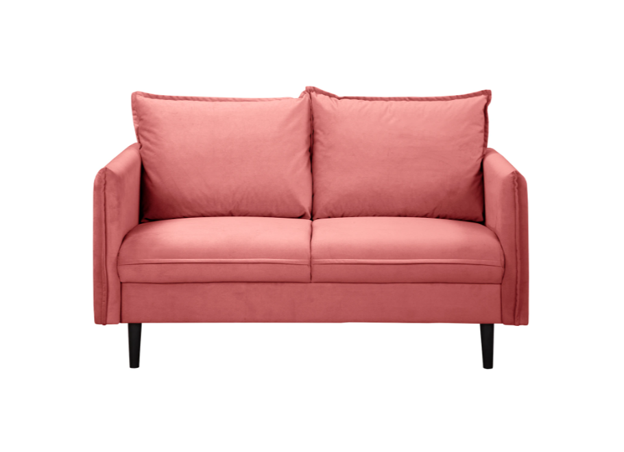 Welurowa sofa Verto różowa – elegancka, dwuosobowa, idealna do salonu 2