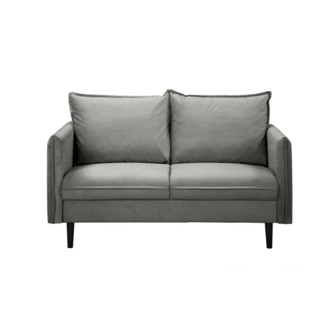 Sofa dwuosobowa Verto w szarym welurze – elegancka klasyka do salonu