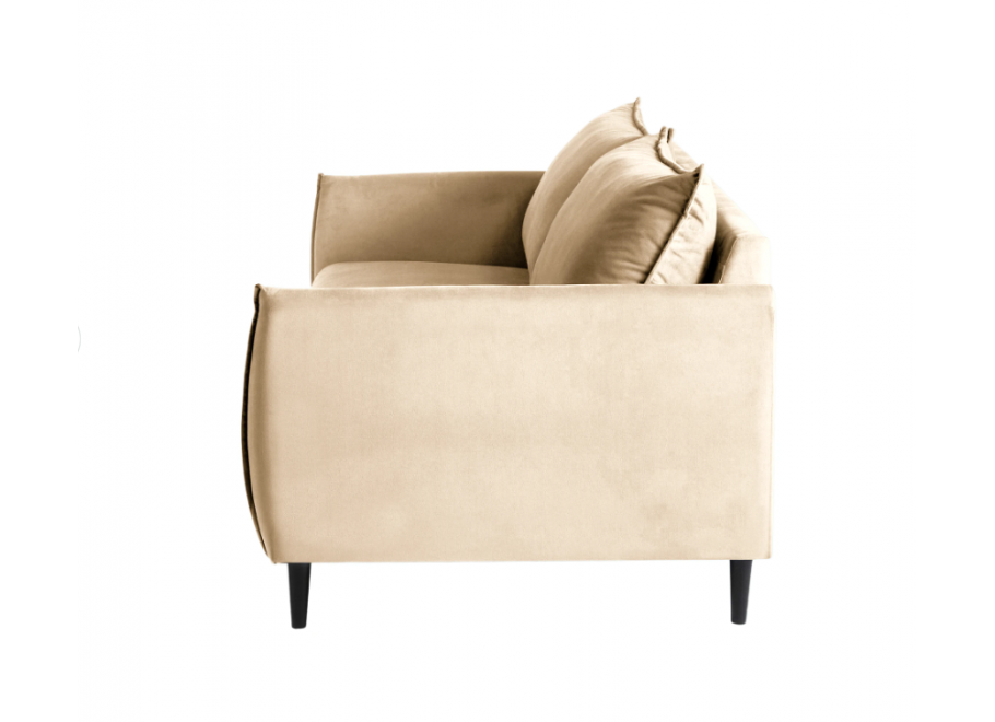 Wygodna kanapa beżowa Verto – welurowa tapicerka, elegancki wygląd do salonu 4