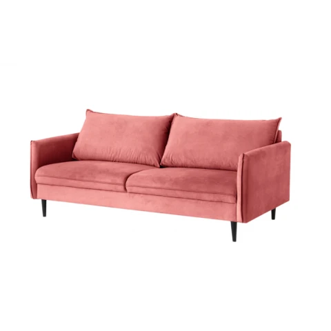 Wygodna sofa trzyosobowa Verto różowa – stylowy wybór do nowoczesnego wnętrza
