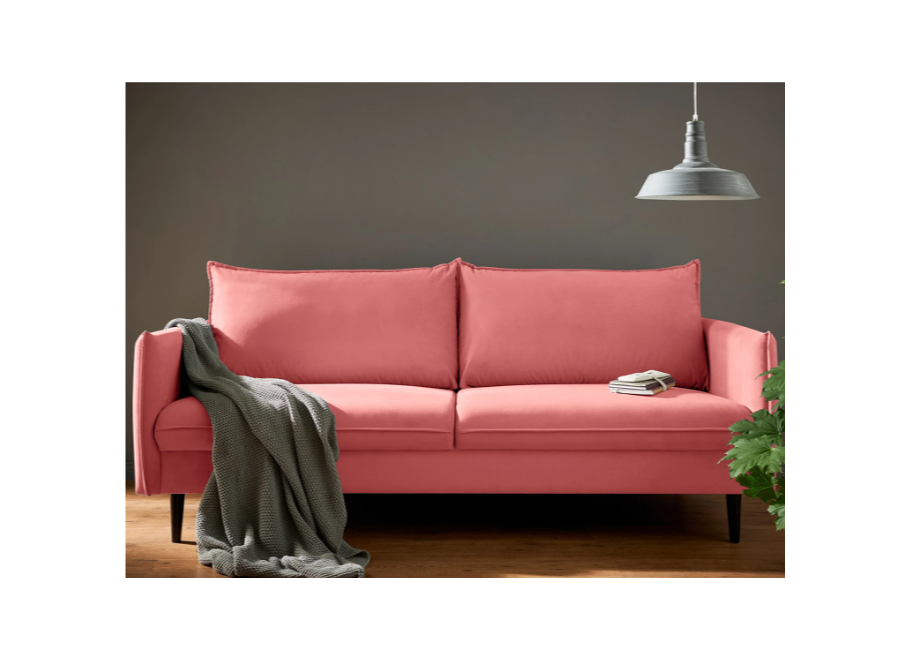 Wygodna sofa trzyosobowa Verto różowa – stylowy wybór do nowoczesnego wnętrza 2