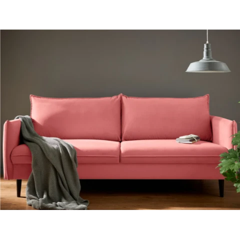 Wygodna sofa trzyosobowa Verto różowa – stylowy wybór do nowoczesnego wnętrza