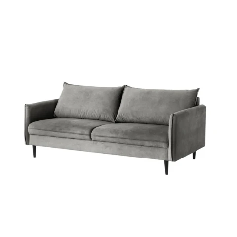 Welurowa sofa trzyosobowa Verto szara – ponadczasowy wybór do każdego wnętrza