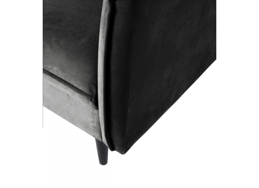 Czarna sofa trzyosobowa Verto – elegancka i wygodna, welurowa tapicerka 3