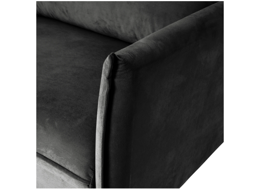 Czarna sofa trzyosobowa Verto – elegancka i wygodna, welurowa tapicerka 4