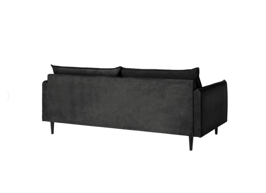 Czarna sofa trzyosobowa Verto – elegancka i wygodna, welurowa tapicerka 5